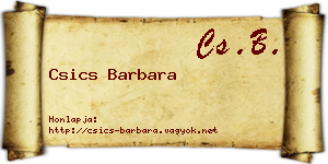 Csics Barbara névjegykártya